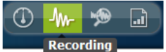 Recordings button in the navigation bar