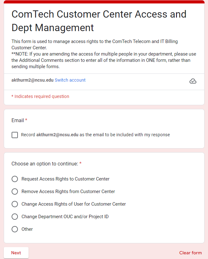 OIT Public Knowledge - Customer Center: Access and Department ...